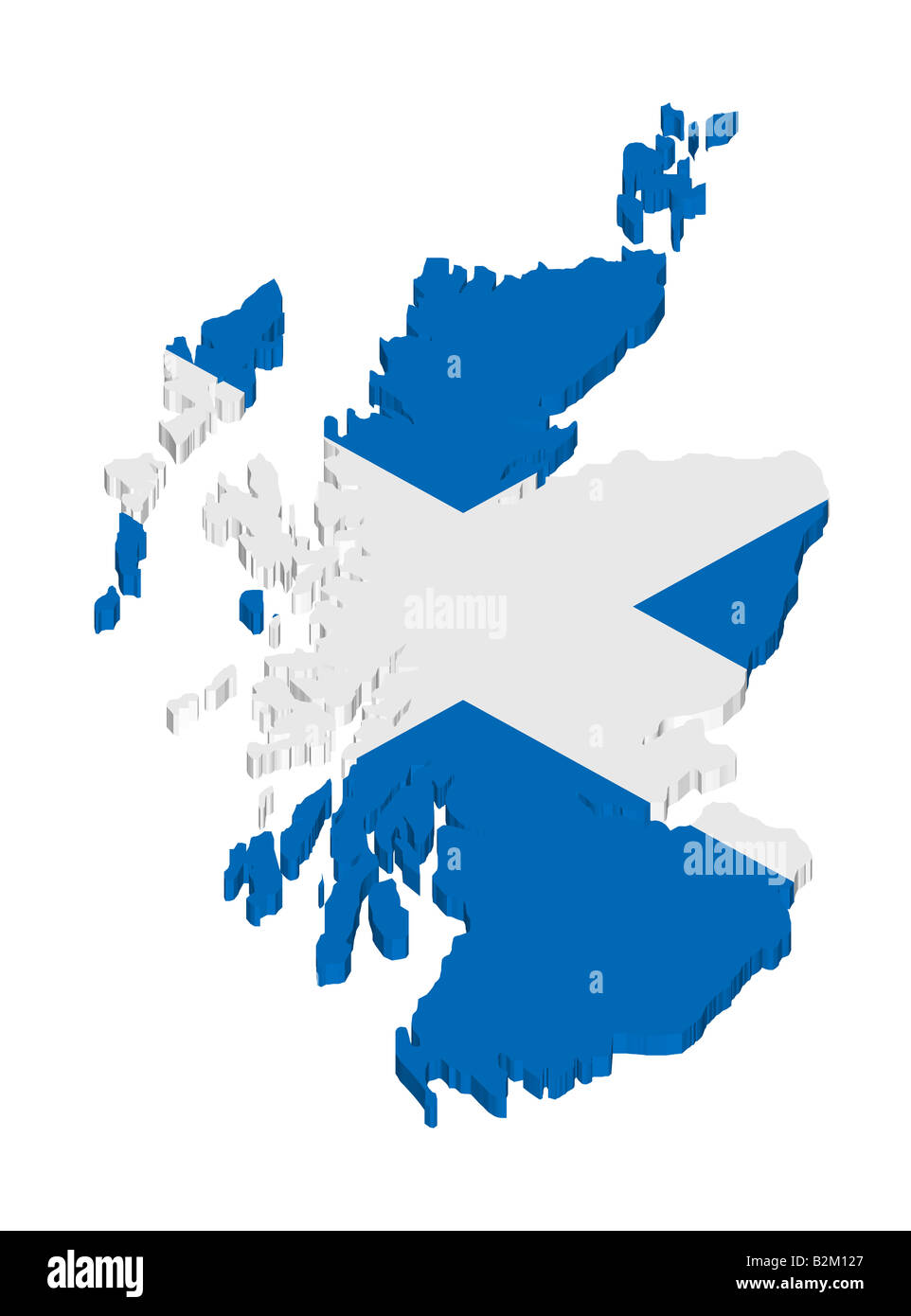 Mappa e bandiera della Scozia Foto Stock