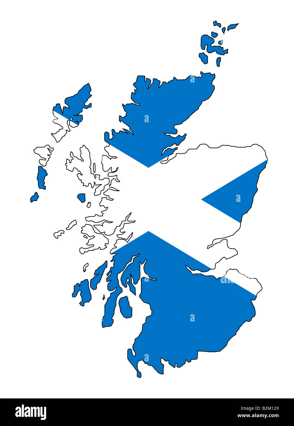 Mappa e bandiera della Scozia Foto Stock