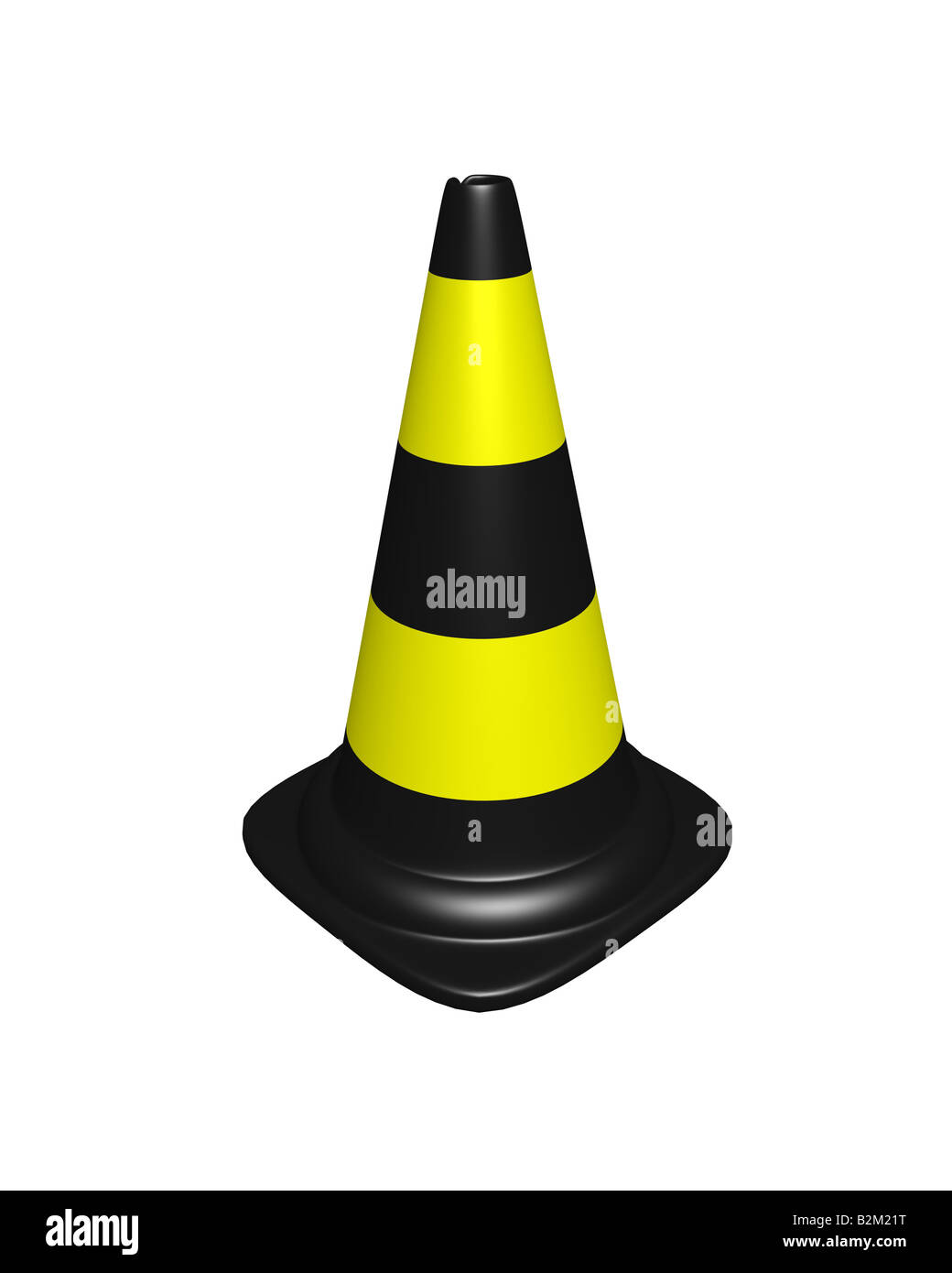 Punto di riferimento di forma conica per avvertimento su strada Foto Stock