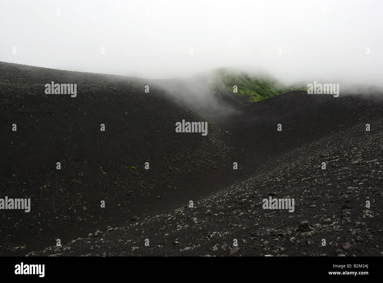 Pendenza del vulcano Tya Tya, Kunashir island, isole Curili Estremo Oriente della Russia. Foto Stock