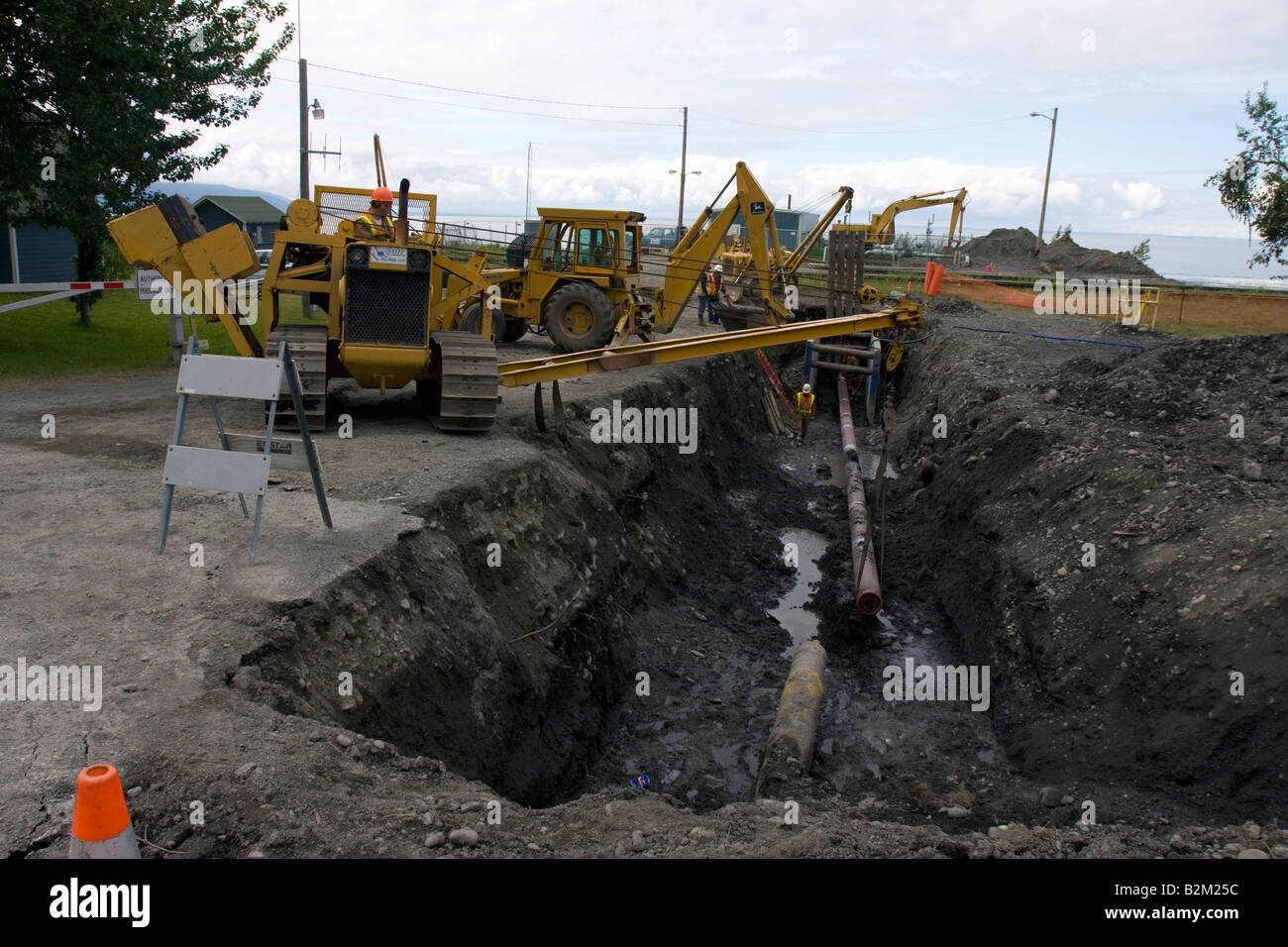 Dragline, macchine per il movimento terra sul posto di lavoro a un sito Foto Stock