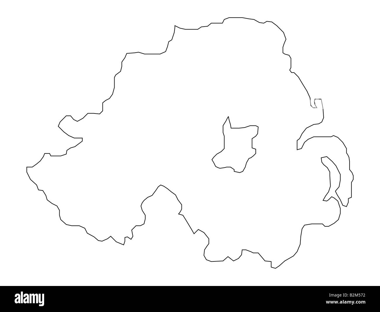 Mappa di Irlanda del Nord Foto Stock