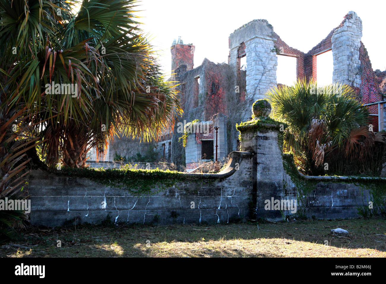 Rovine di DUNGENESS MANSION Su Cumberland Island in Georgia negli Stati Uniti Foto Stock