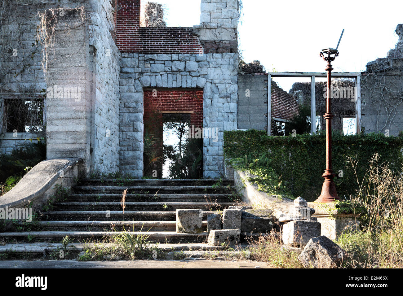 Rovine di DUNGENESS MANSION Su Cumberland Island in Georgia negli Stati Uniti Foto Stock