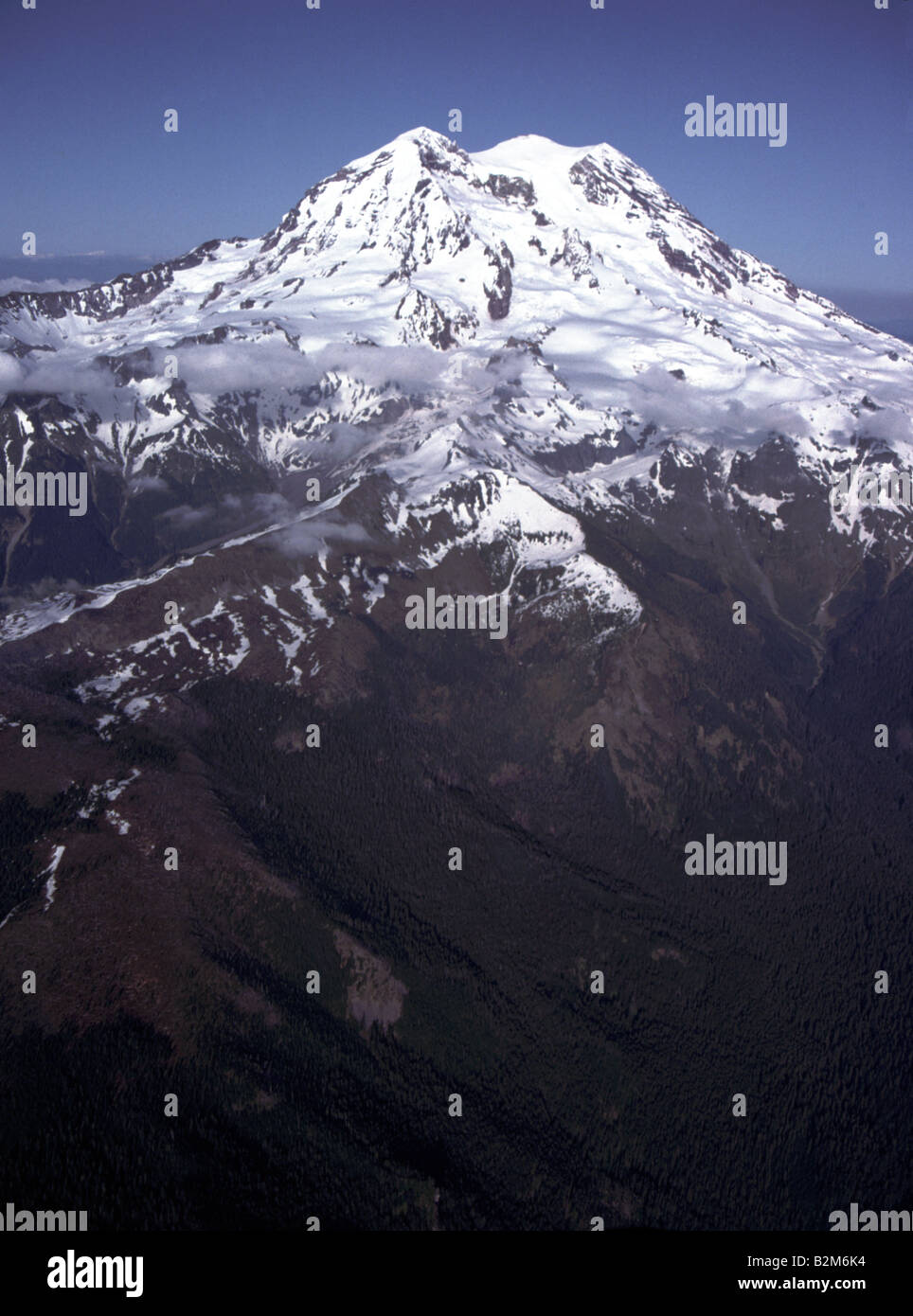 Mount Rainier Washington vista dall'aria Foto Stock