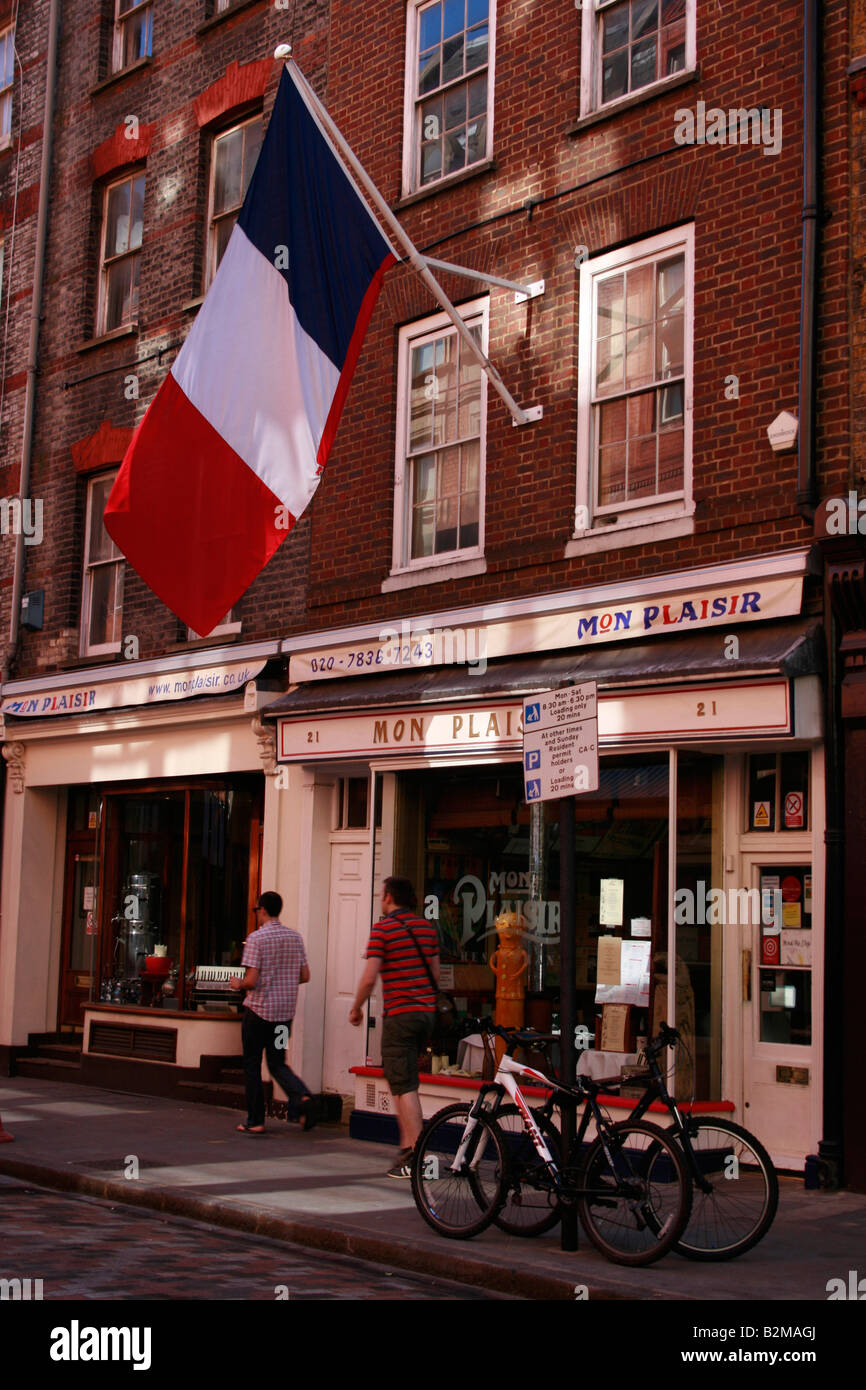 Il ristorante francese Mon Plaisir sulla Monmouth Street a Londra Foto Stock