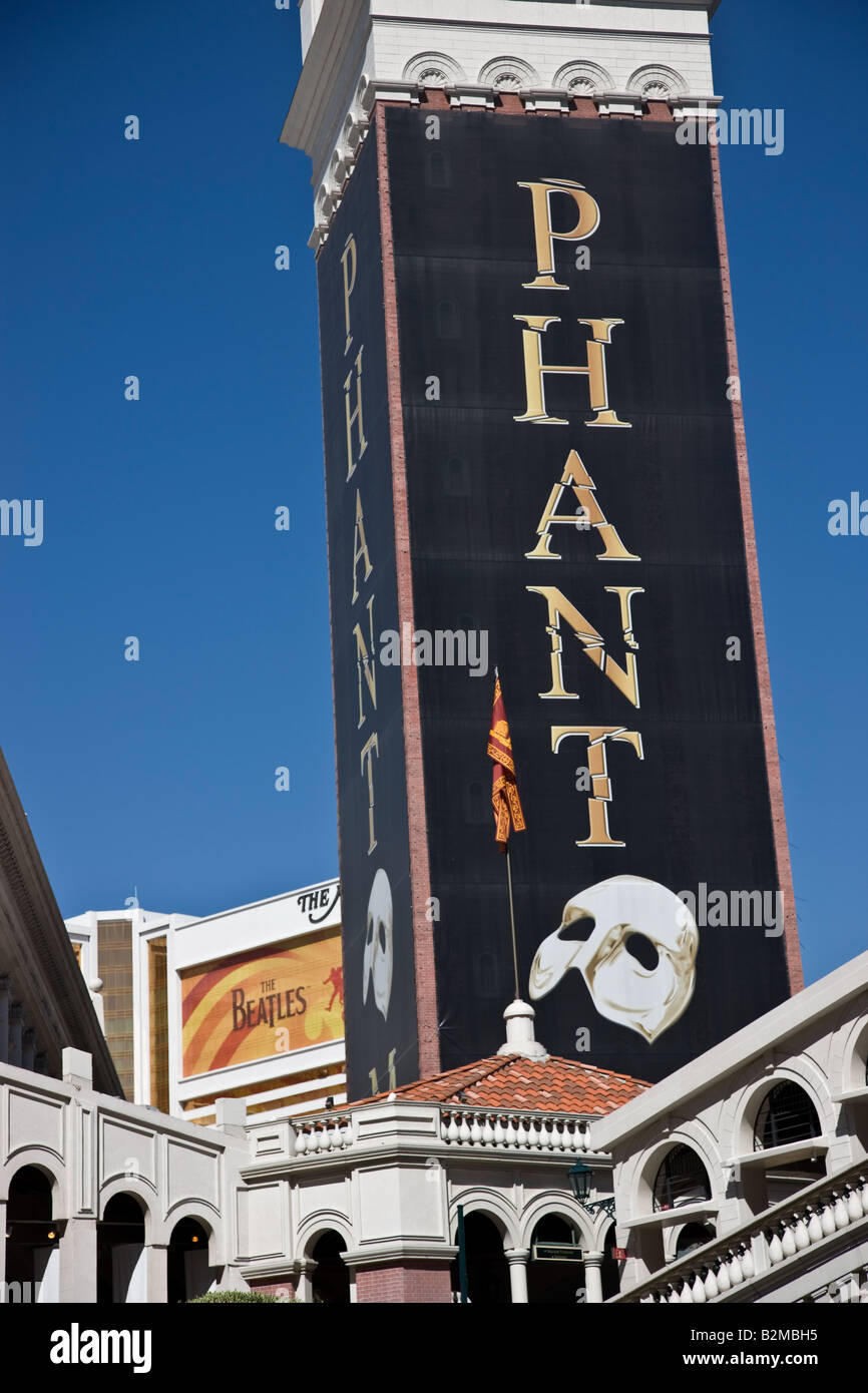 Phantom of the Opera Banner, Venetian Hotel Las Vegas Foto Stock