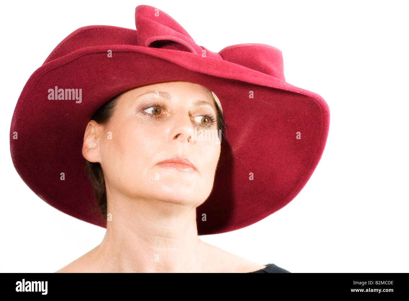Donna con cappello Foto Stock