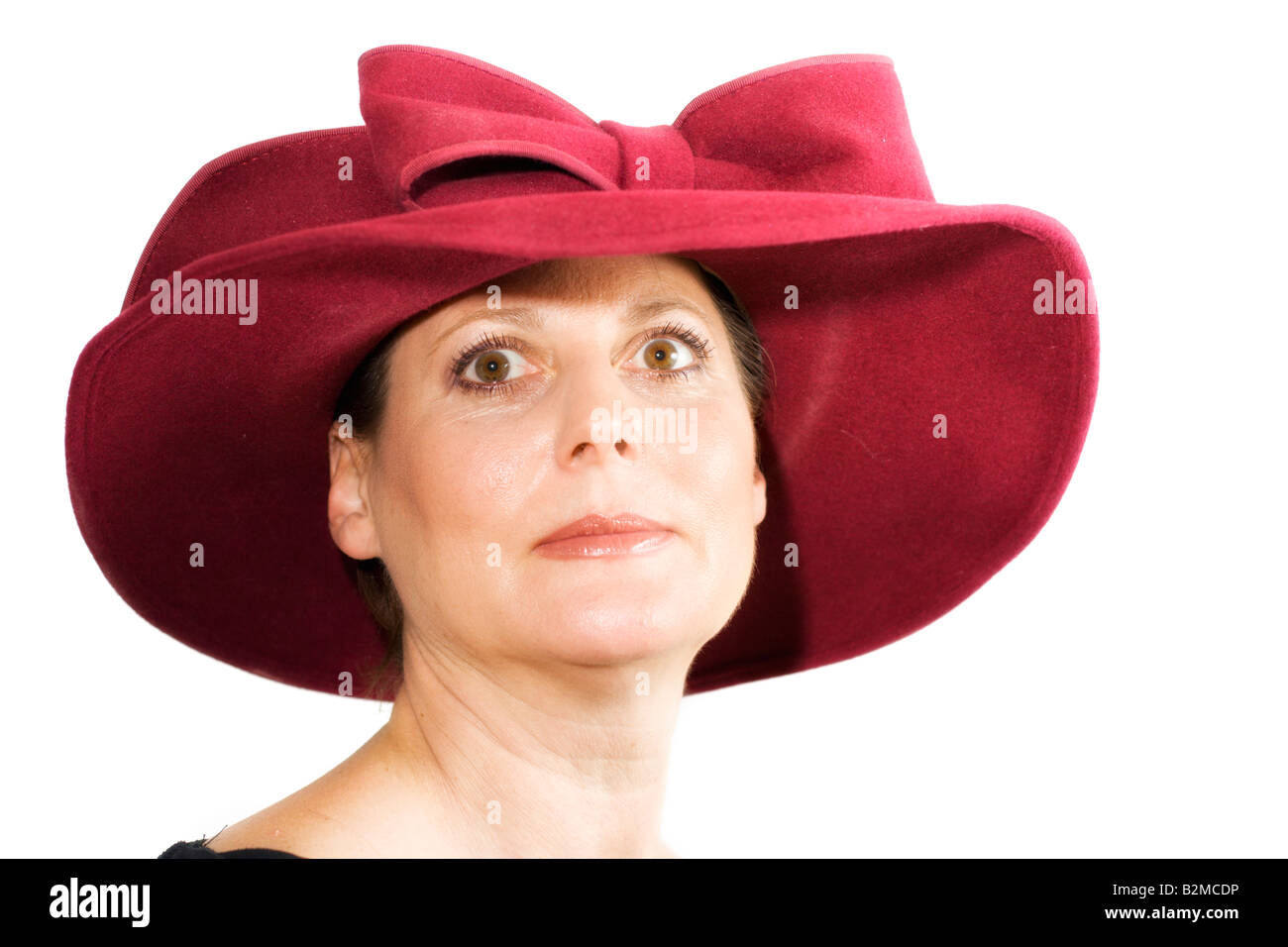 Donna con cappello Foto Stock
