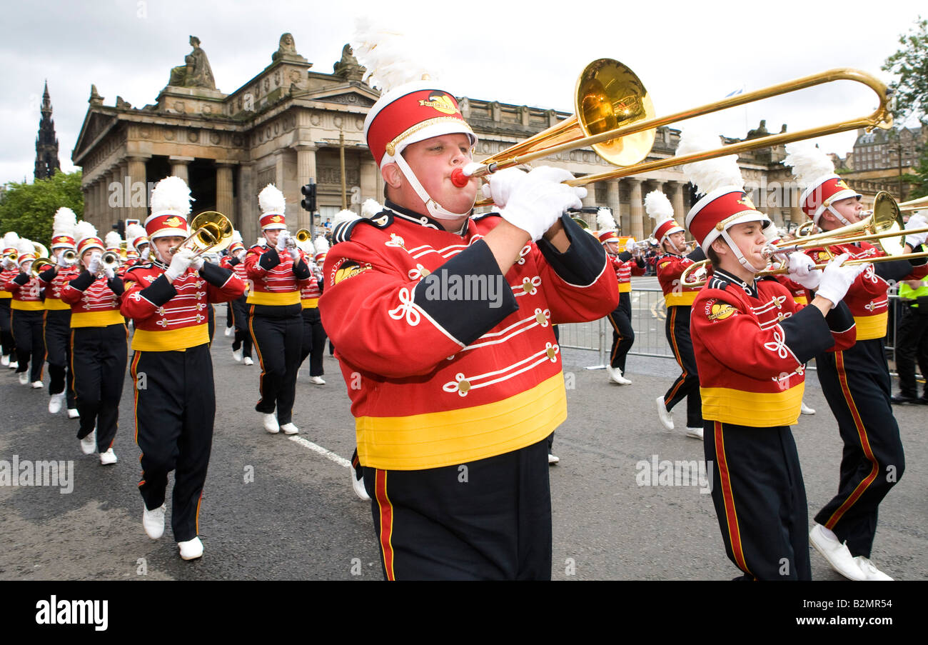 Festival di Edimburgo cavalcata 2008 su Princes Street Edinburgh Foto Stock