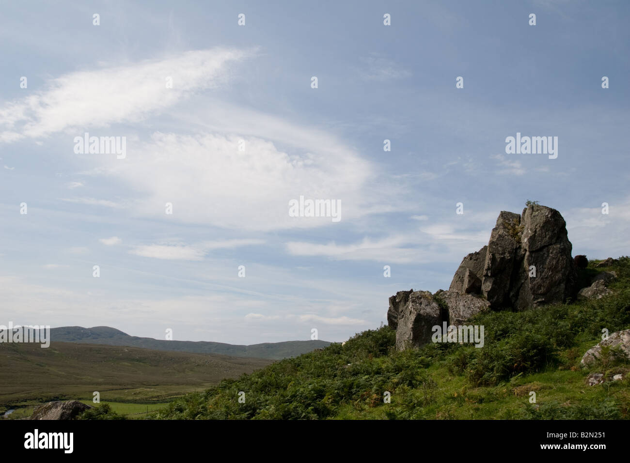 New Scenic 5 posti nel paesaggio rurale della contea di Donegal, Irlanda. Foto Stock