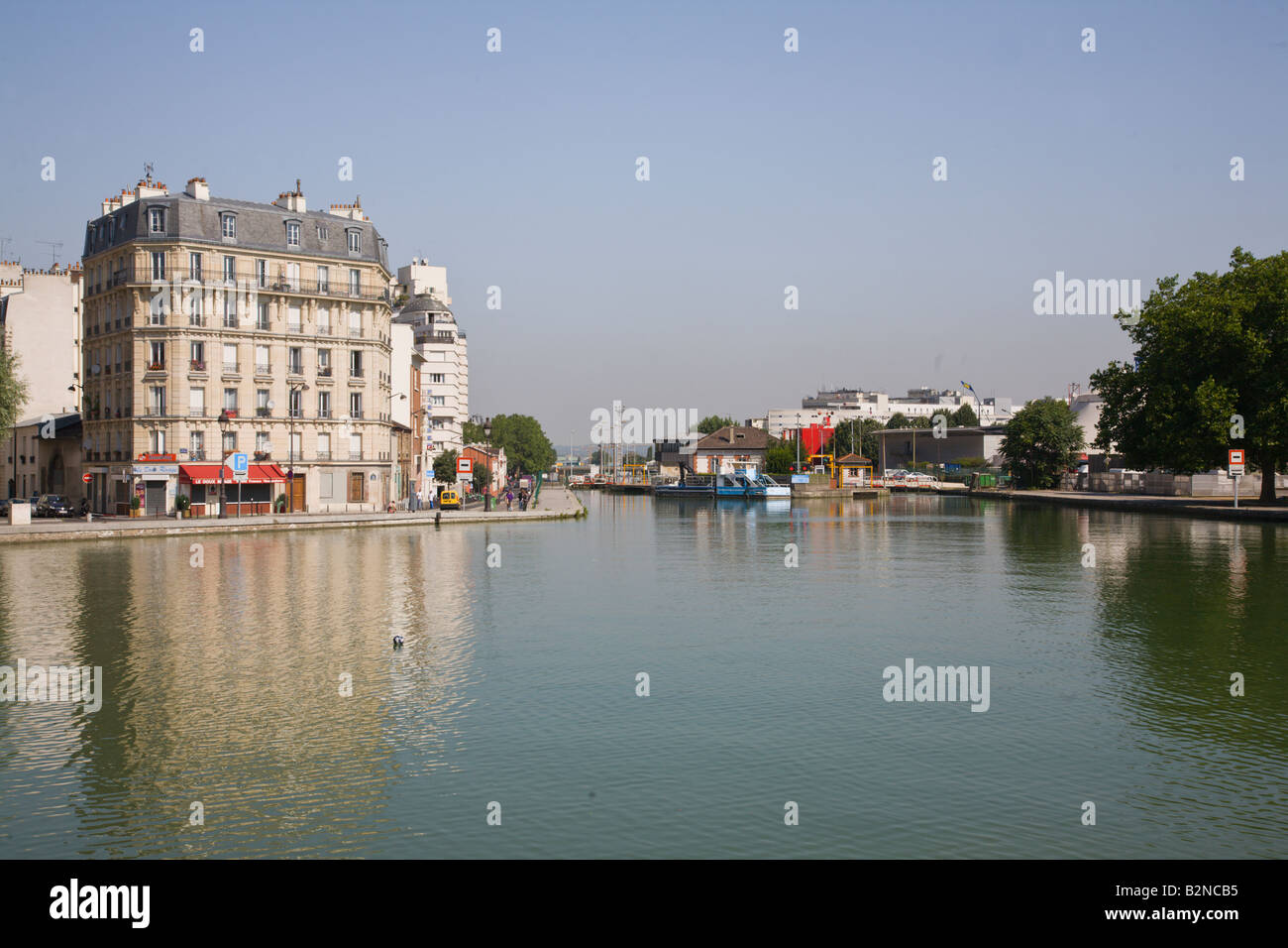L'ourcq Canal Parigi Francia Foto Stock
