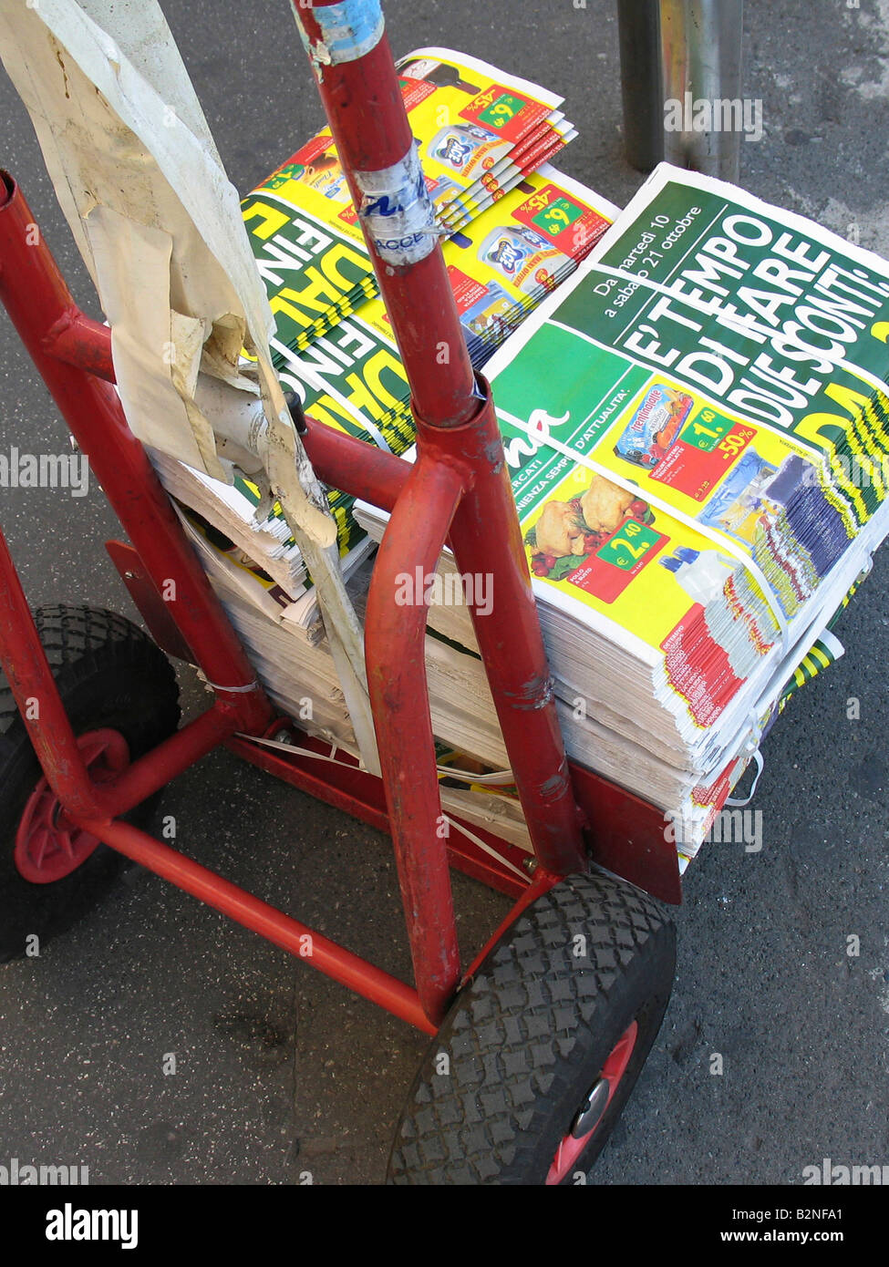 Carrello per sacchi, Milano, Italia Foto Stock