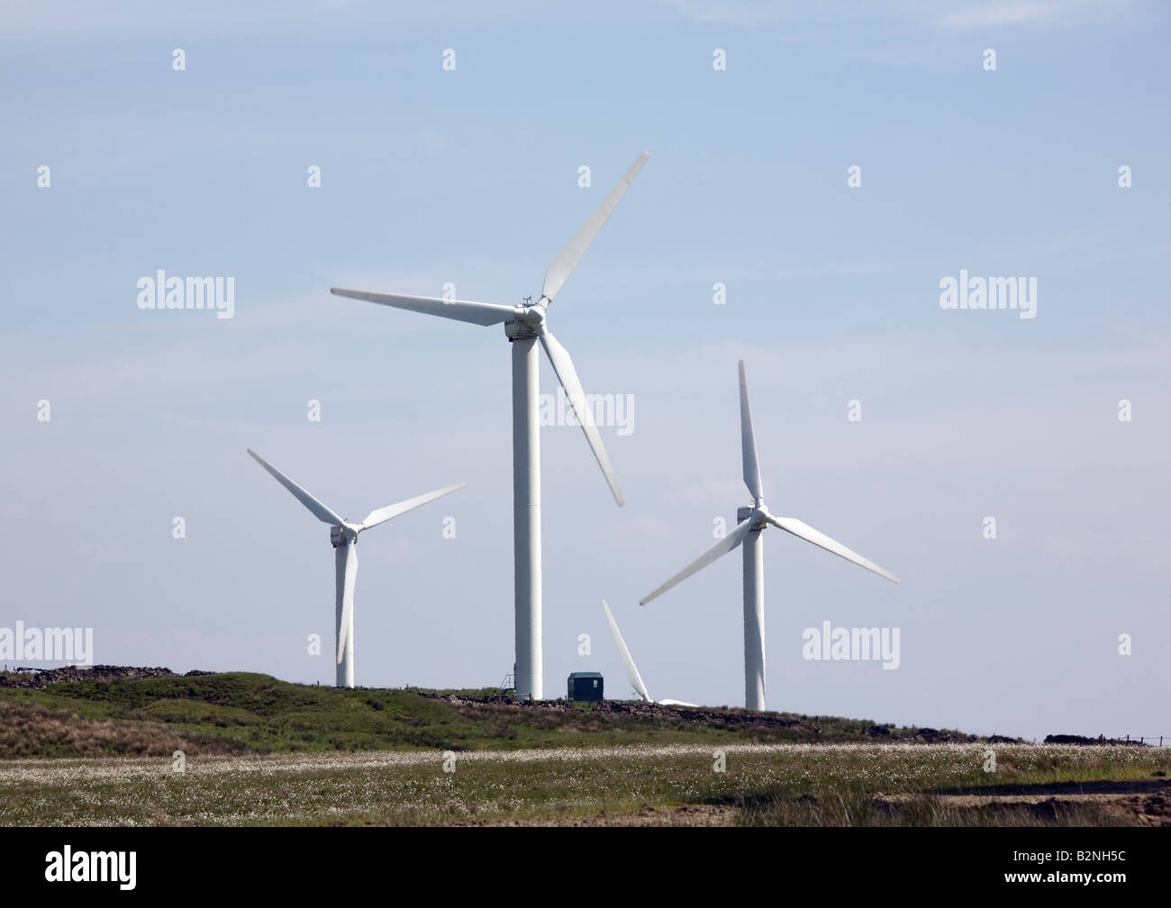Le turbine eoliche Vestas fornisce diverse fonti energetiche a carbone per centrali eoliche Clough, Cliviger, vicino a Burnley, Lancashire, Inghilterra Foto Stock