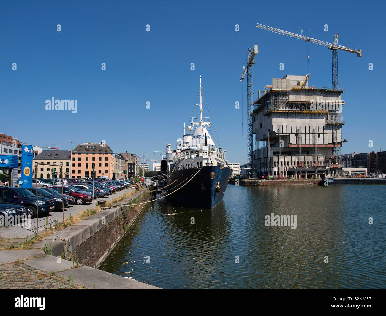 Il Bonapartedok appena a nord della città di Antwerp Centre Foto Stock