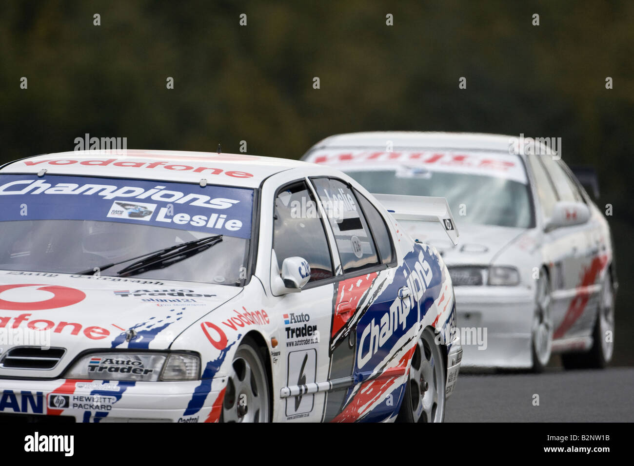 Touring Car omaggio a David Leslie a Knockhill il circuito Fife Scozia dopo la sua morte Foto Stock