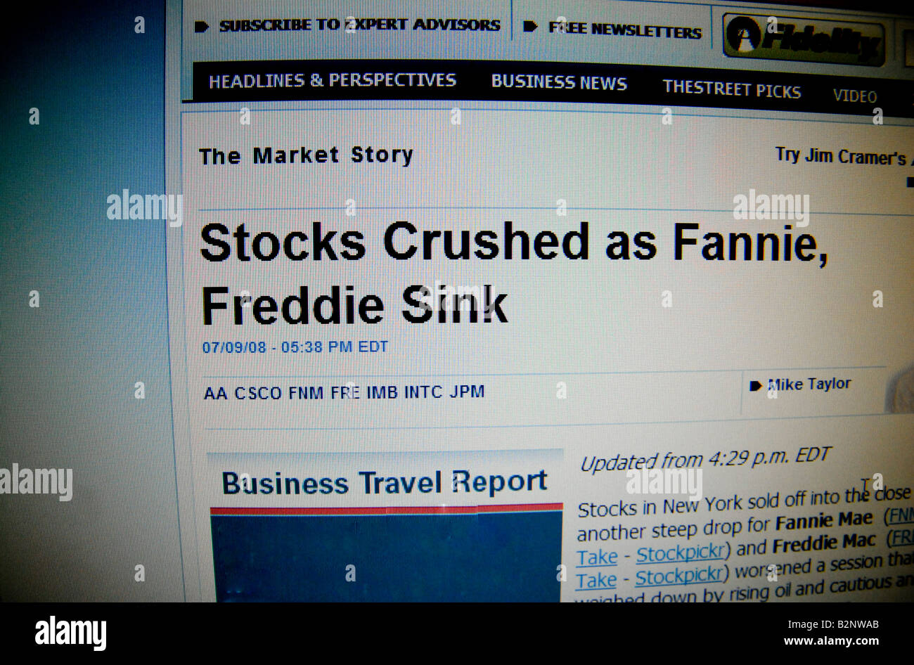 News breaks di Fannie Mae e Freddie Mac problemi Foto Stock