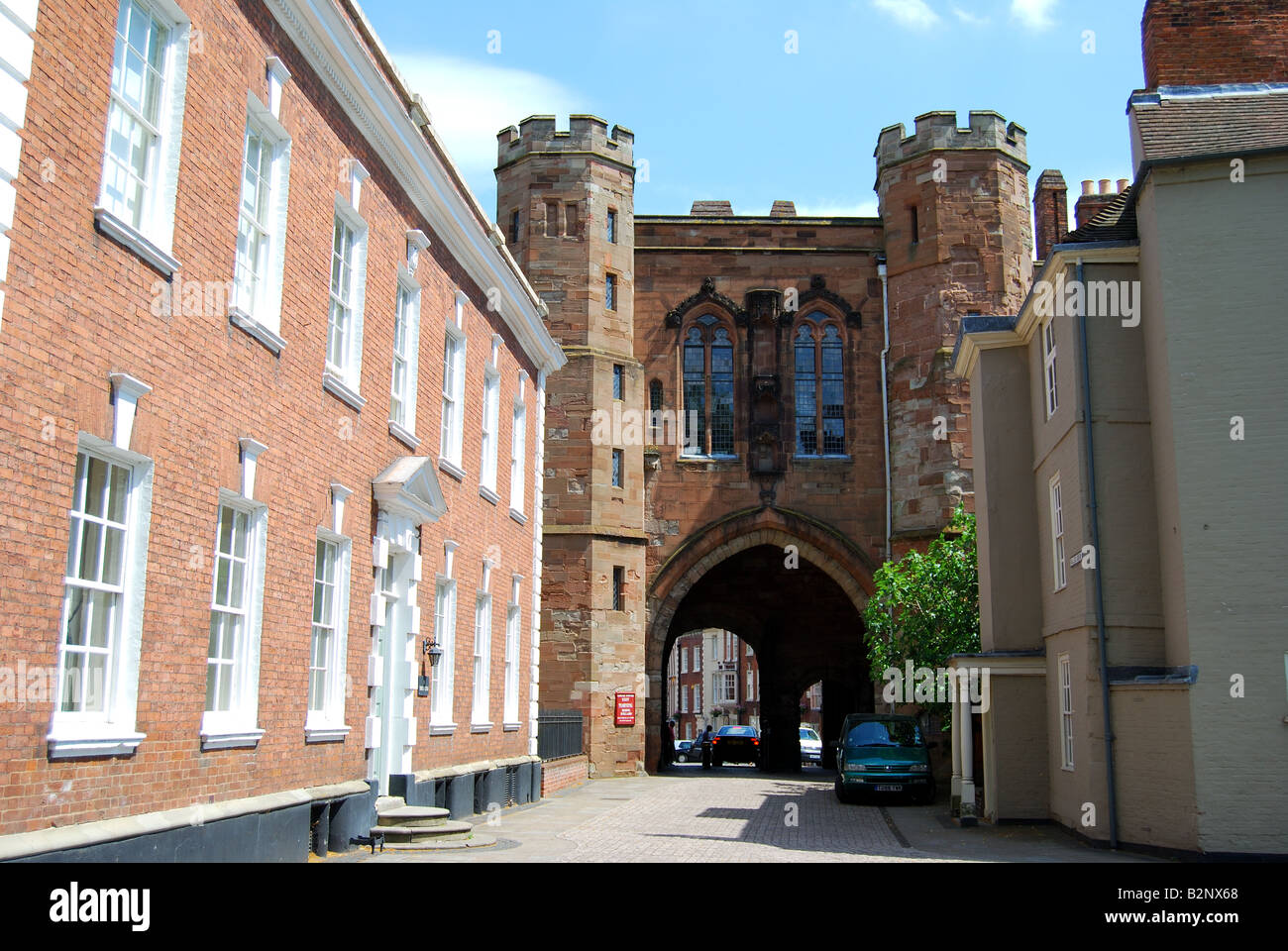 Edgar Tower, cattedrale di Worcester, Worcester, Worcestershire, England, Regno Unito Foto Stock
