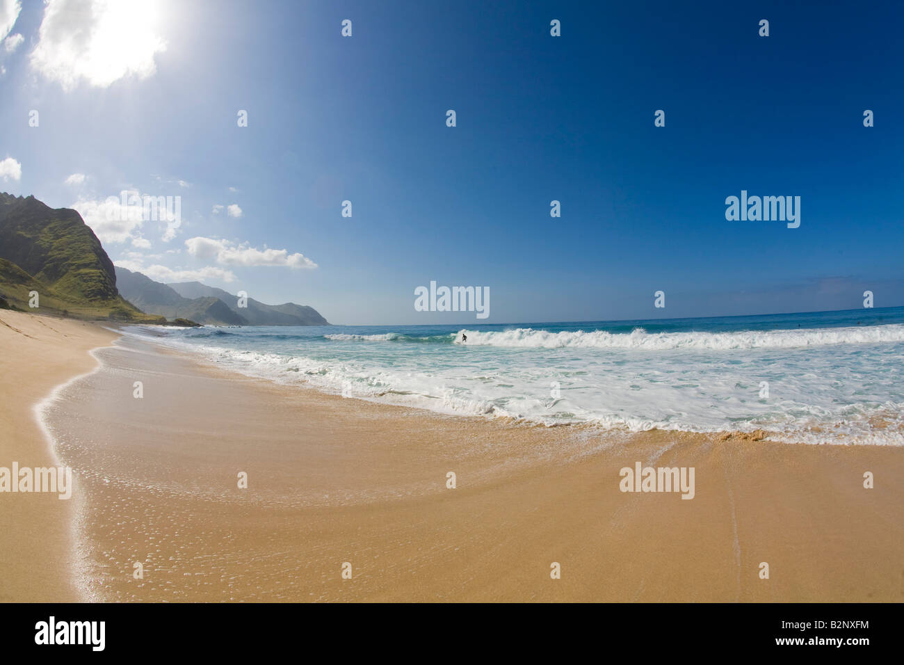 Keawaula spiaggia della Baia di Yokohama Leeward Oahu Hawaii Foto Stock