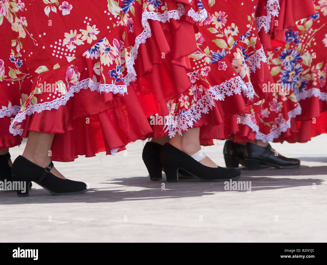 La ballerina di flamenco i piedi e abiti Foto Stock