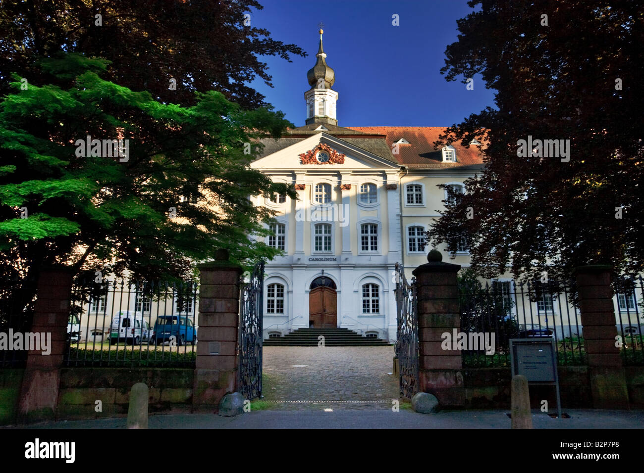 Il Carolinum, il principale edificio amministrativo della Ruprecht-Karls-Università di Heidelberg, Germania Foto Stock