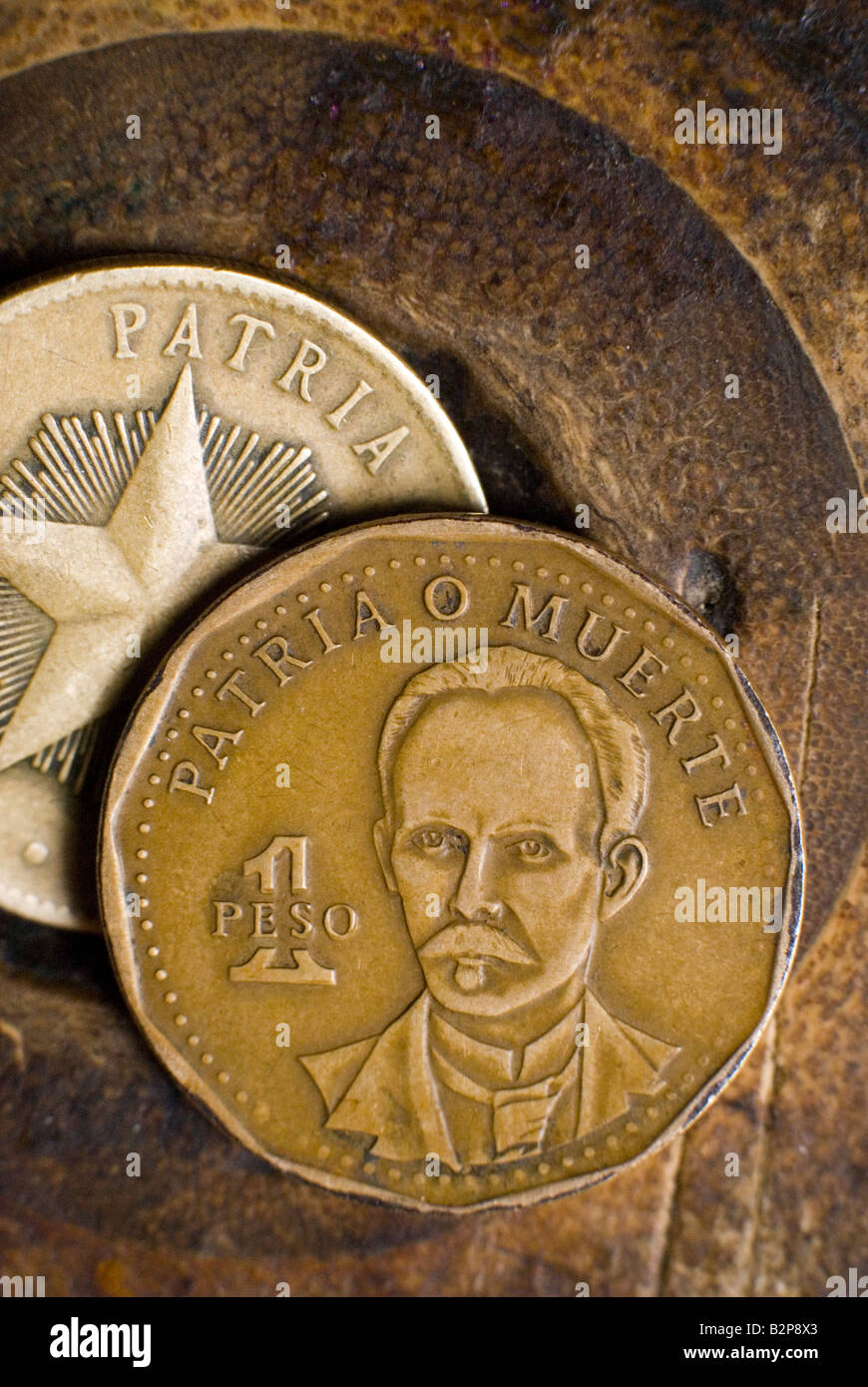 La testa di Jose Marti sulla nazionale un peso cubano (CUP). L'Avana. Cuba Foto Stock