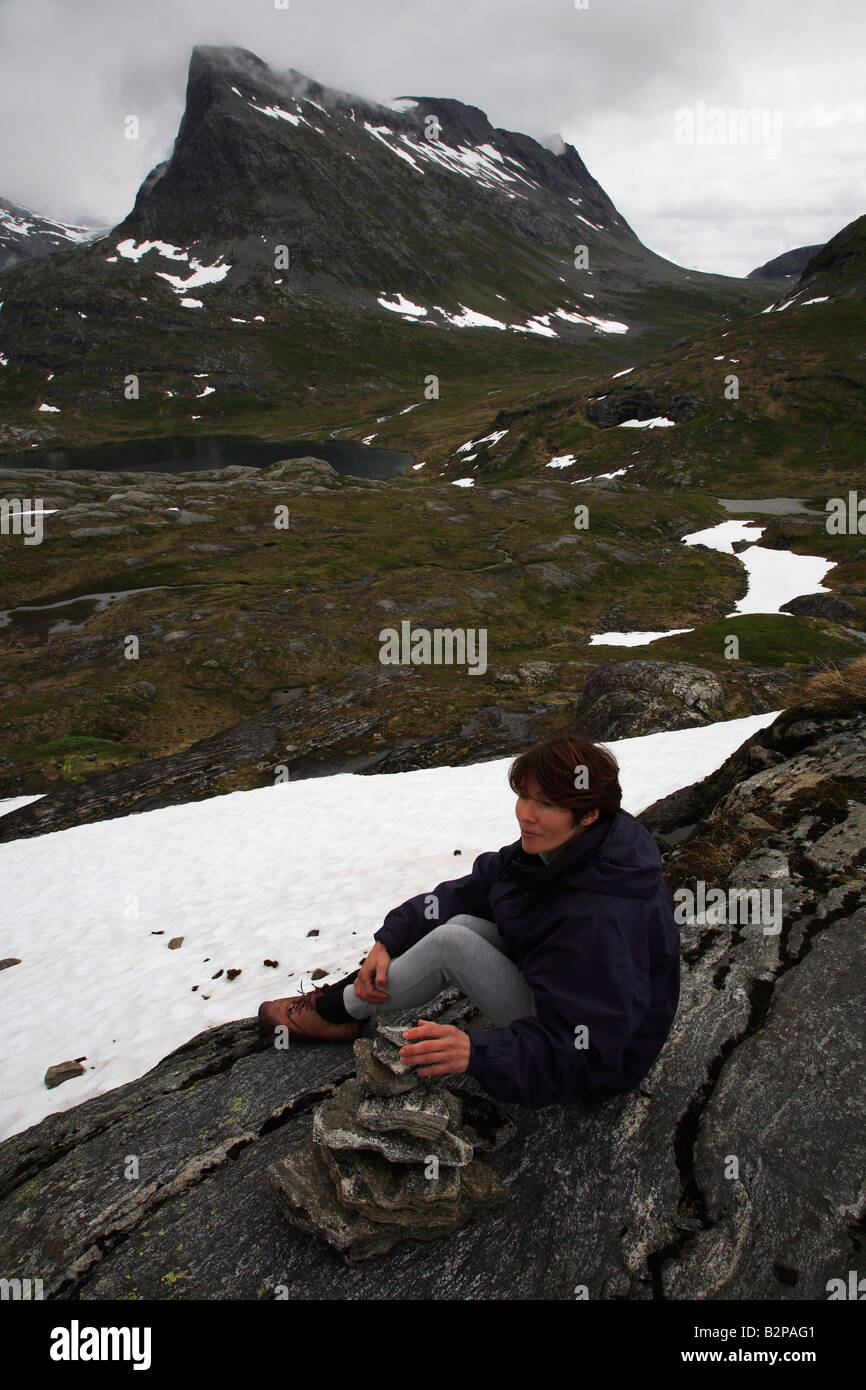 Norvegia Trollstigen paesaggio stradale Foto Stock