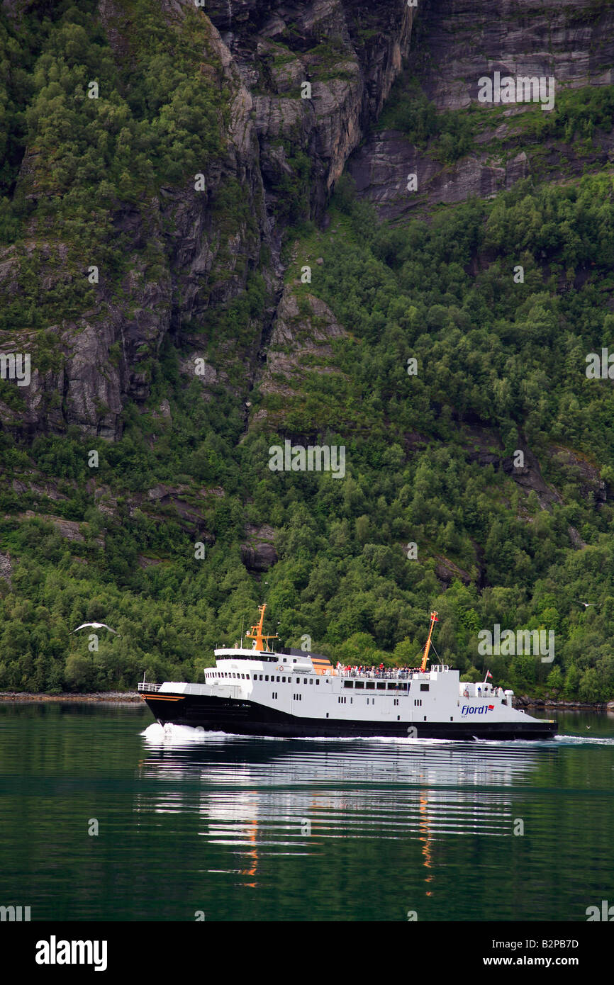 Norvegia Geirangerfjord nave traghetto Foto Stock
