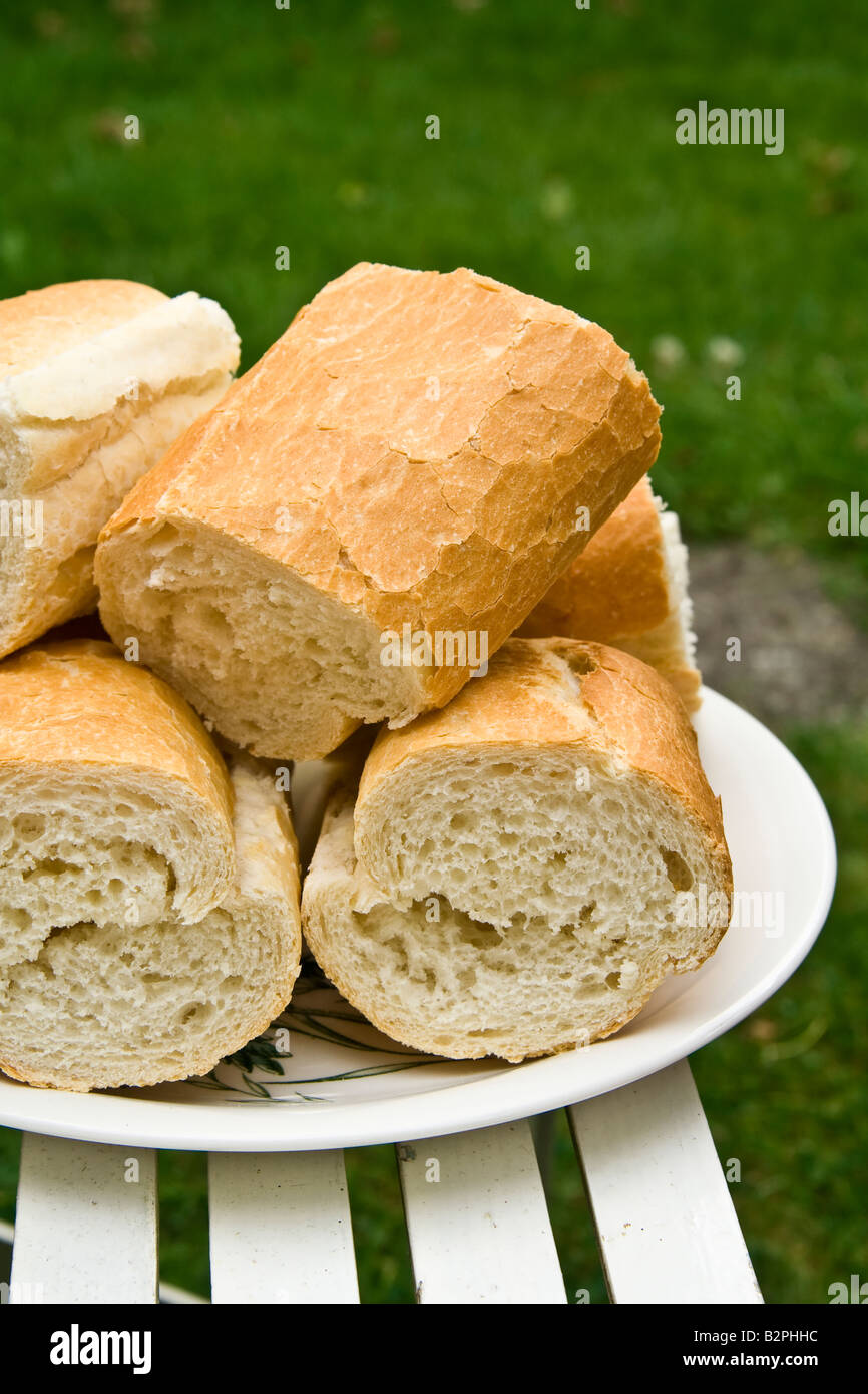 Una piastra di pane francese, Regno Unito. Foto Stock