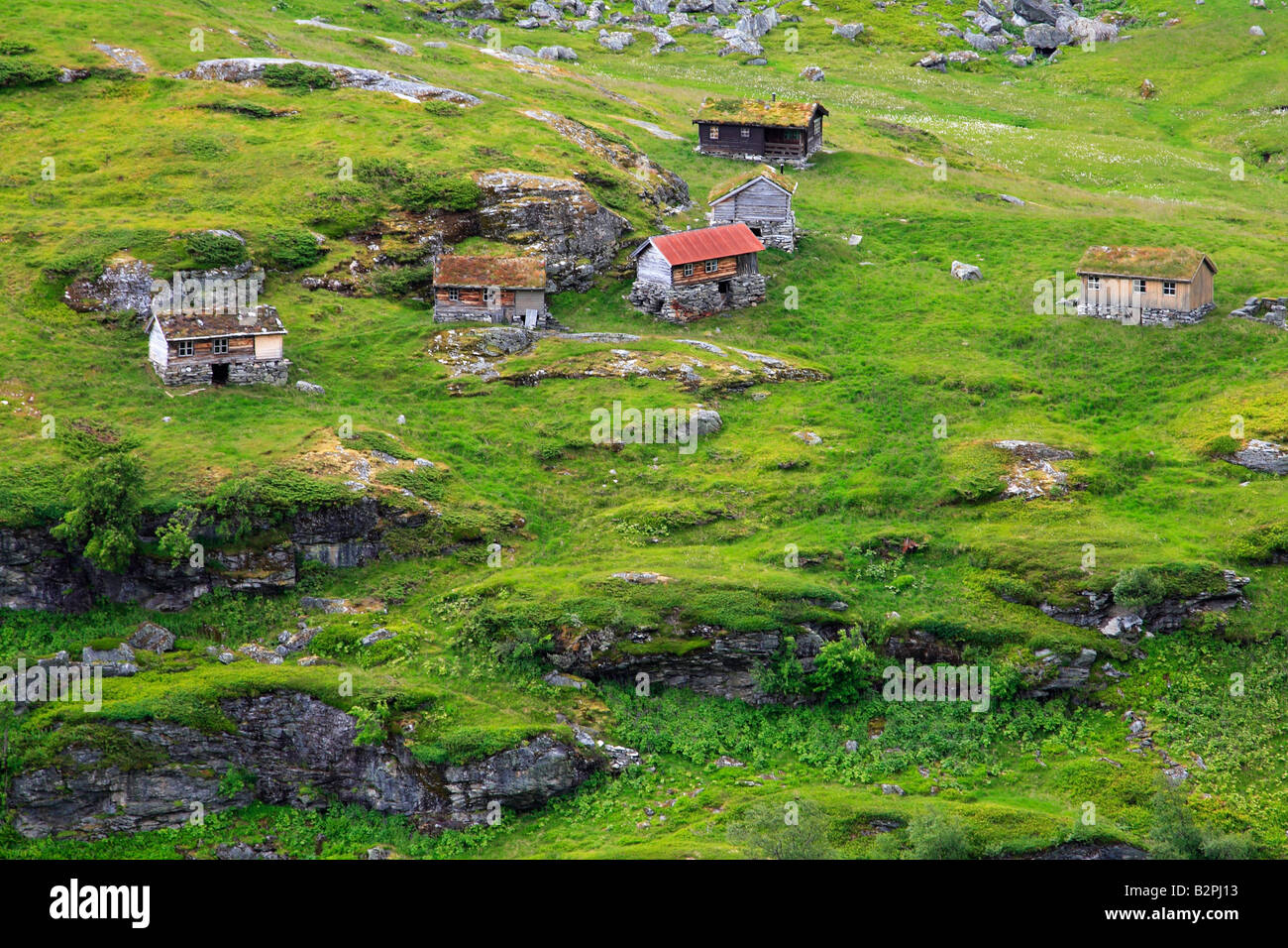 Norvegia vecchi masi di montagna Foto Stock