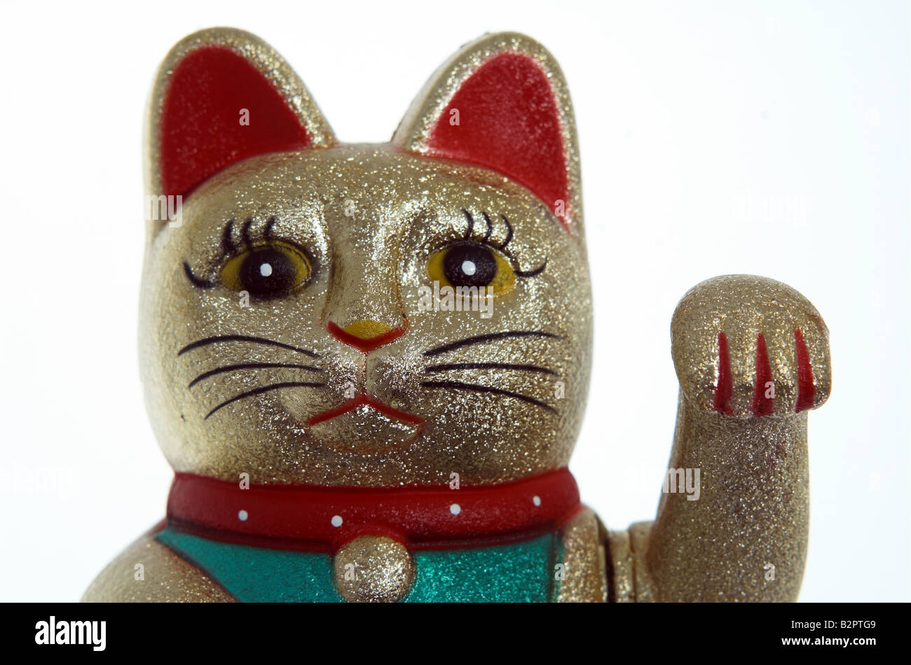 "Lucky cat' faccia e 'sventolando paw' Foto Stock