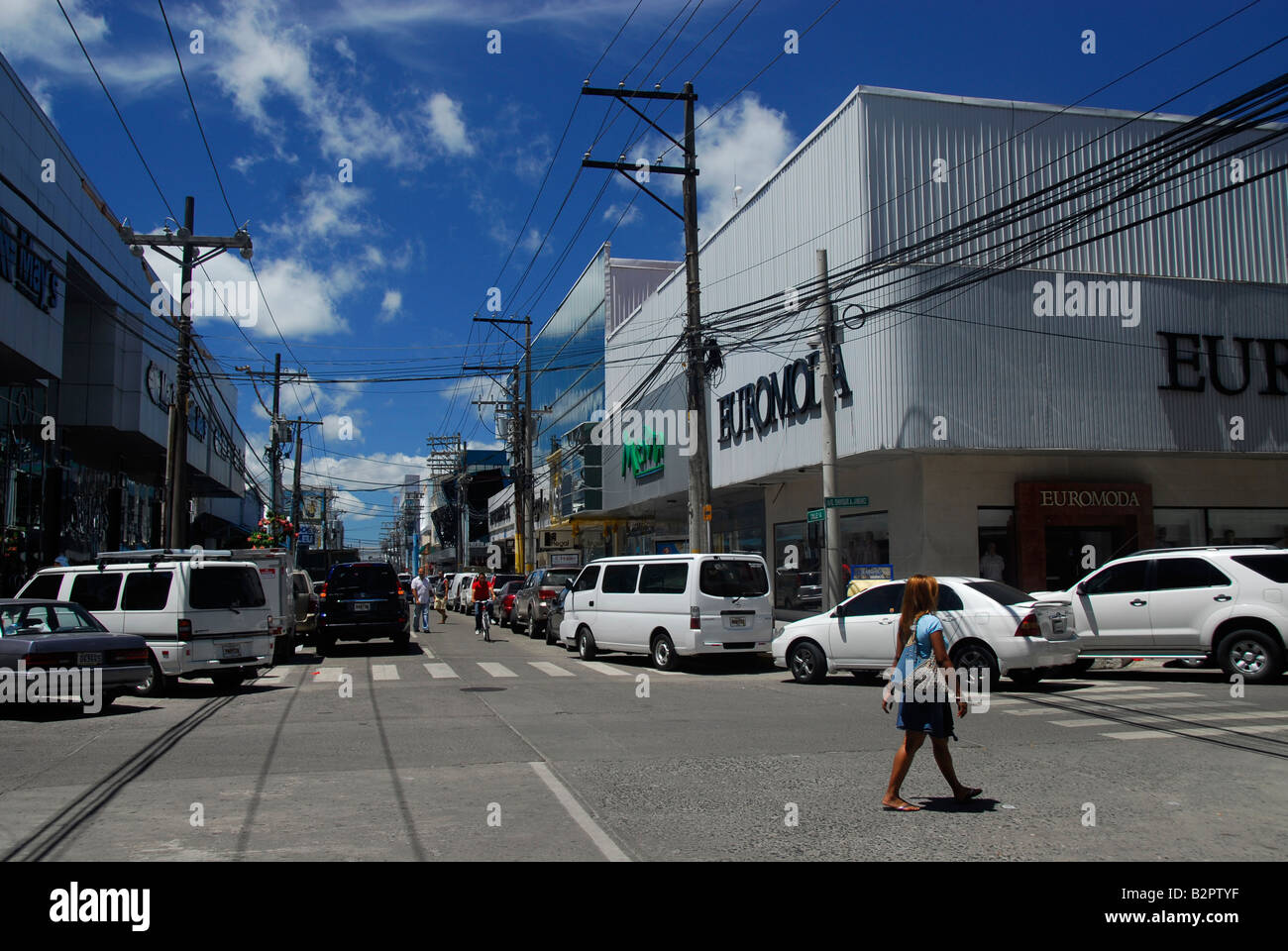 Street nella zona Libre (zona di libero scambio), Colon, Panama Foto Stock