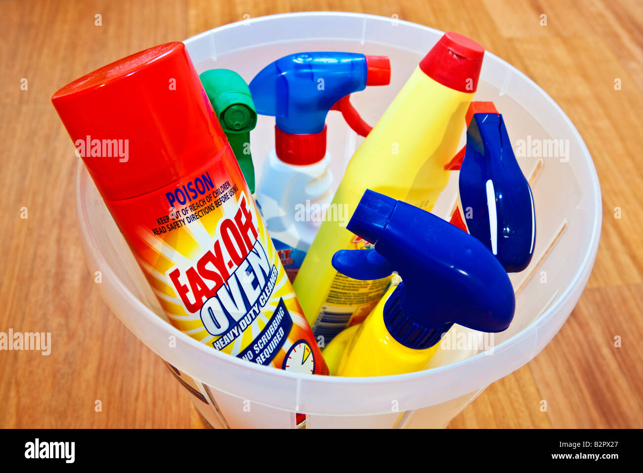 I prodotti di pulizia per la casa Foto Stock