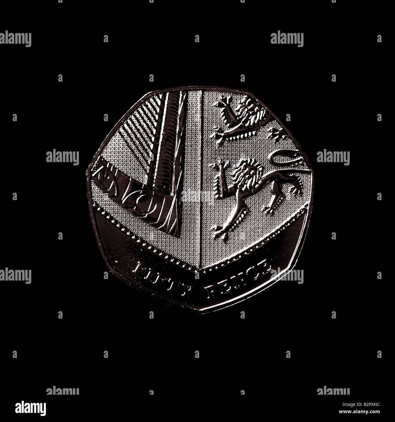 'Royal Protezione delle armi: 50 pence' Foto Stock