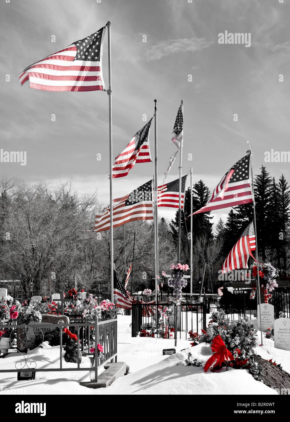 Veterani di Guerra cimitero vicino a Taos New Mexico, NEGLI STATI UNITI Foto Stock