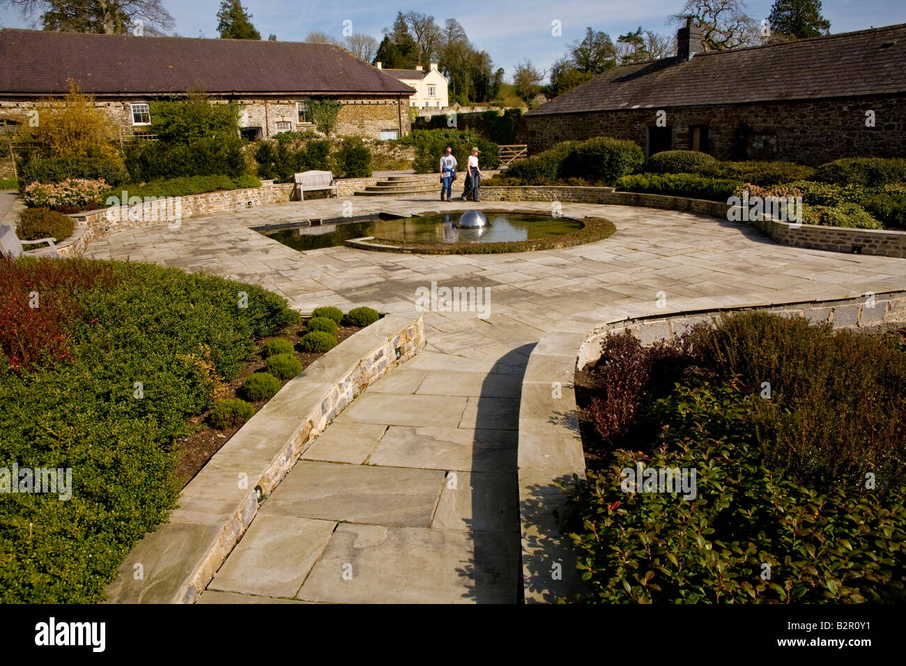 Sunken garden Aberglasney Foto Stock