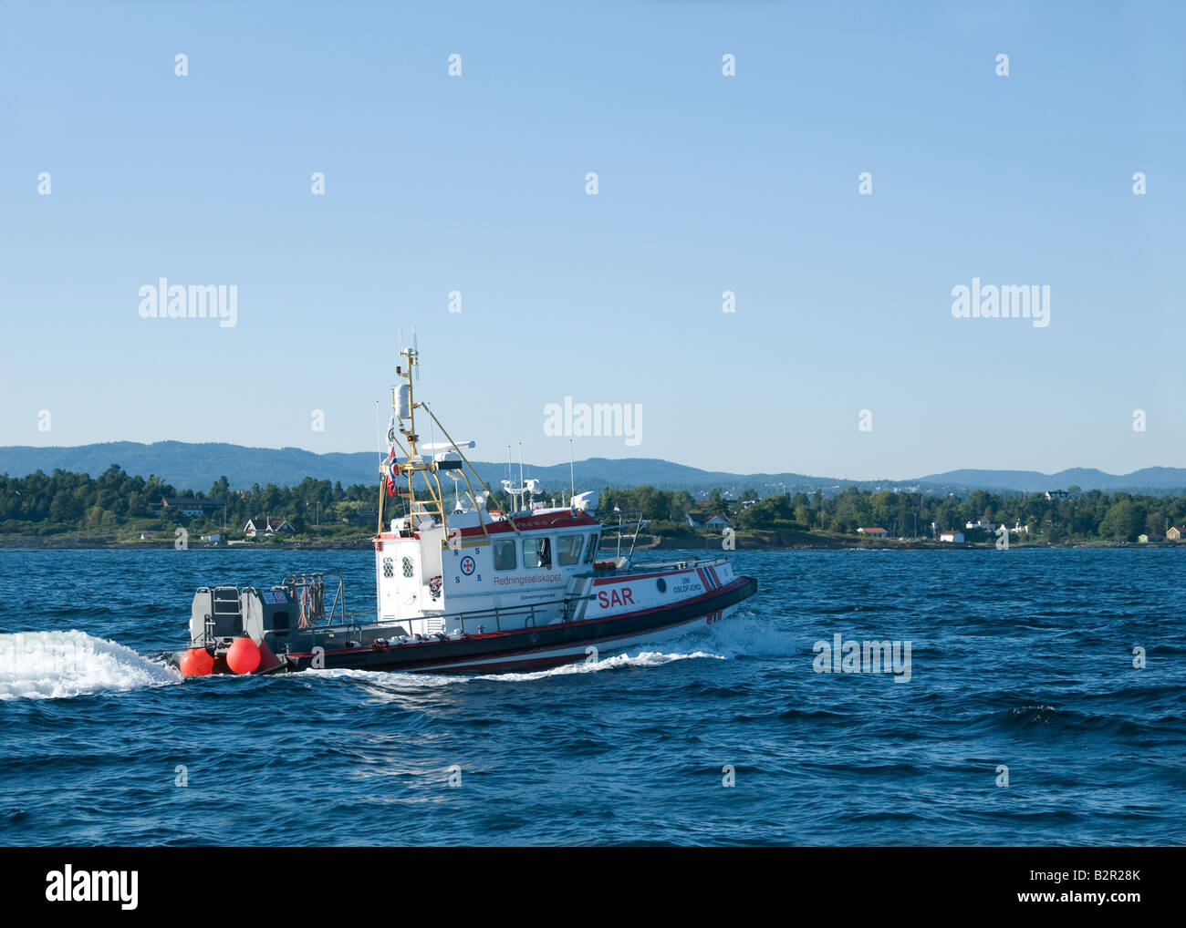 Norwegian la barca di salvataggio Uni Oslofjord da Redningsselskapet Foto Stock