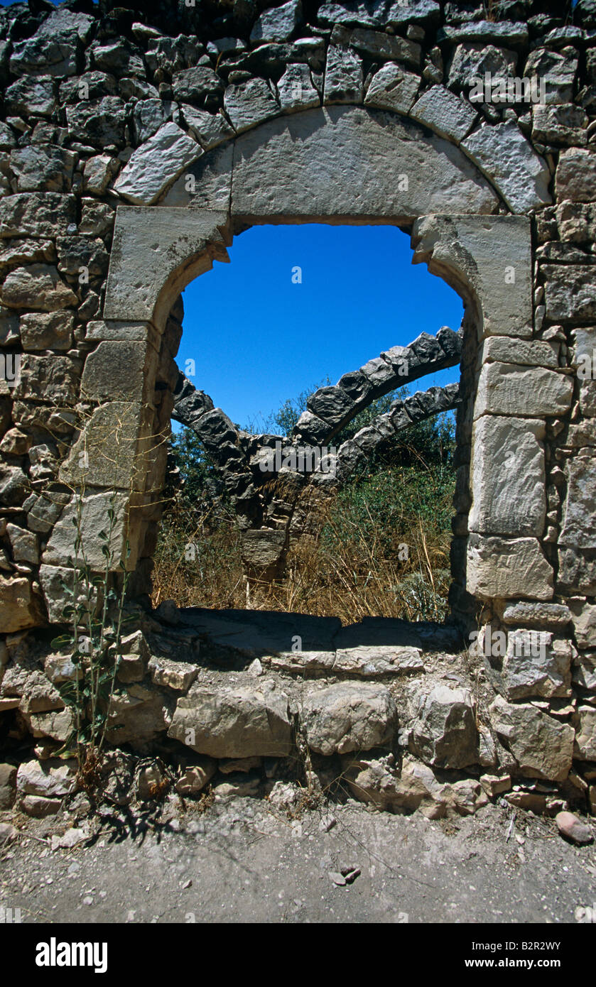 Rovine del vecchio villaggio, Bar l'am, Israele Foto Stock