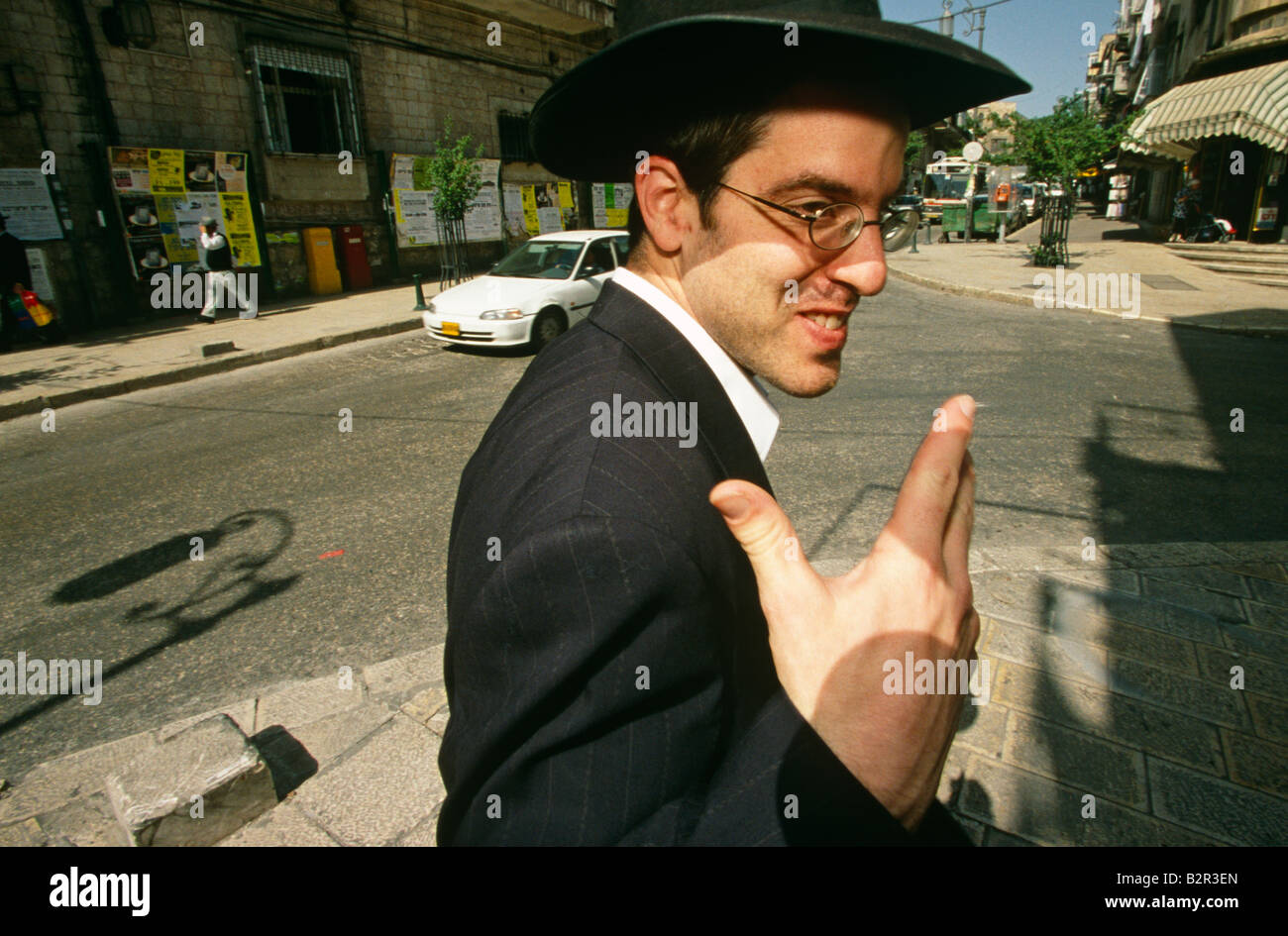 Un ebreo ortodosso in Israele. Foto Stock