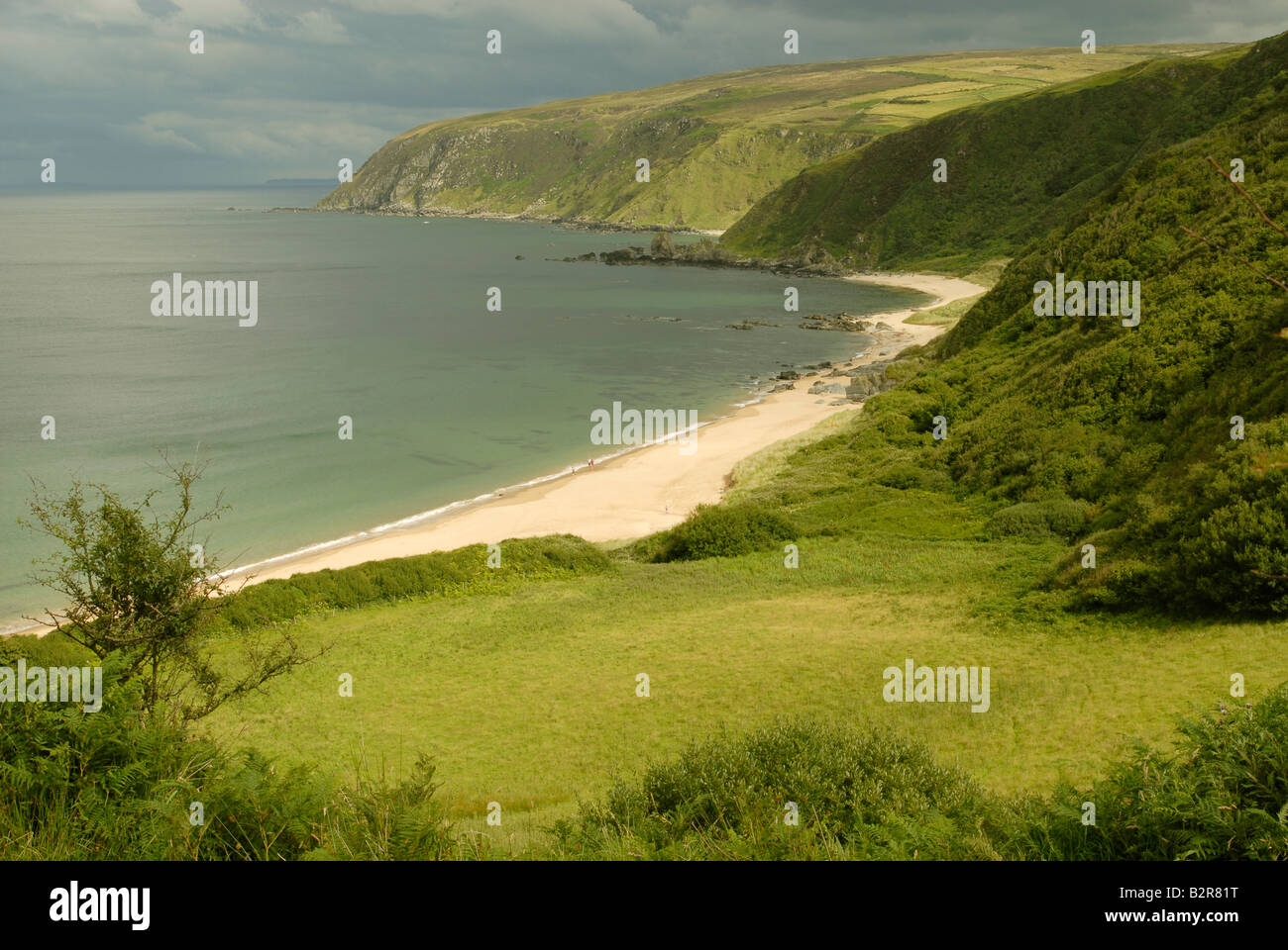 Kinnagoe Bay, Penisola di Inishowen, County Donegal, Irlanda Foto Stock