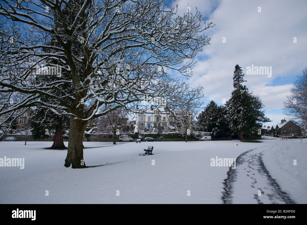 Inverno a Kendal verde in Cumbria Foto Stock