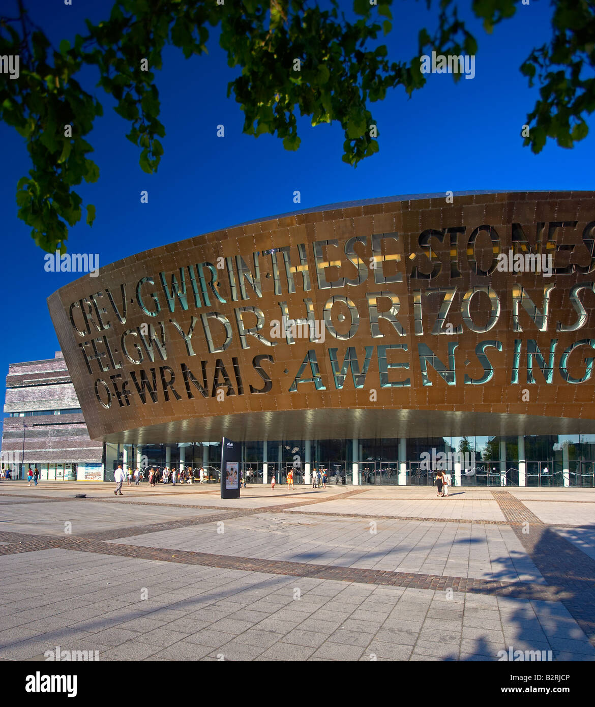 Il Wales Millennium Centre Cardiff Bay, Cardiff Wales, Regno Unito Foto Stock