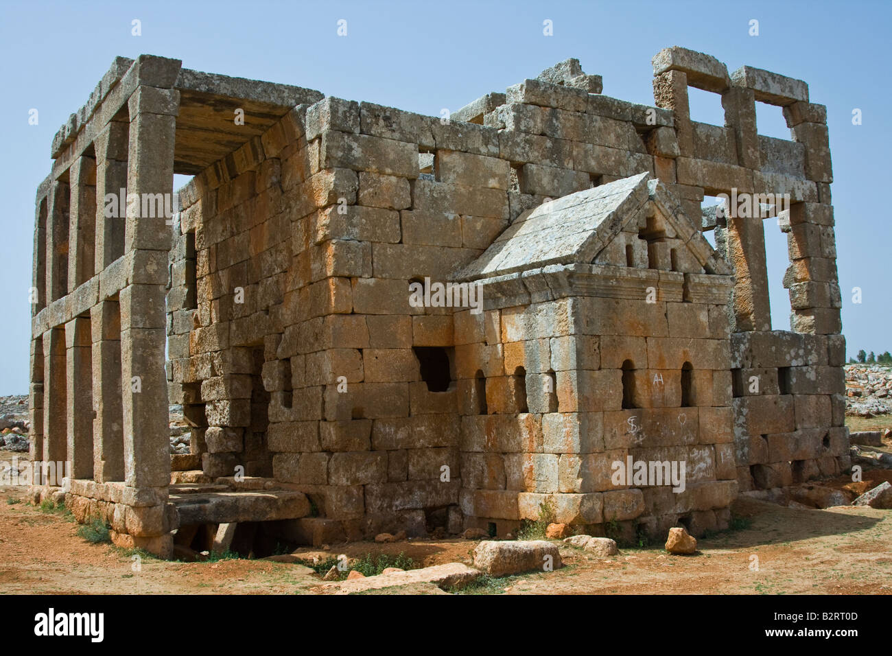 Bizantina rovine romane a Dana uno della città morta in Siria Foto Stock