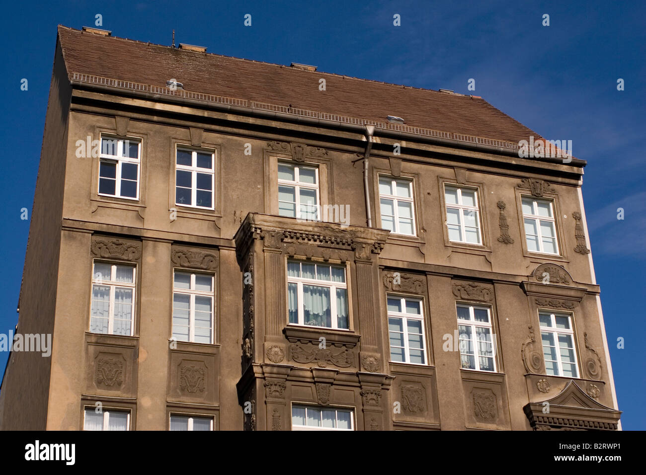 Un periodo di Wilhelmine casa di Dresda, in Germania. Dresda ha diversi ottimi esempi di questo stile di architettura. Foto Stock
