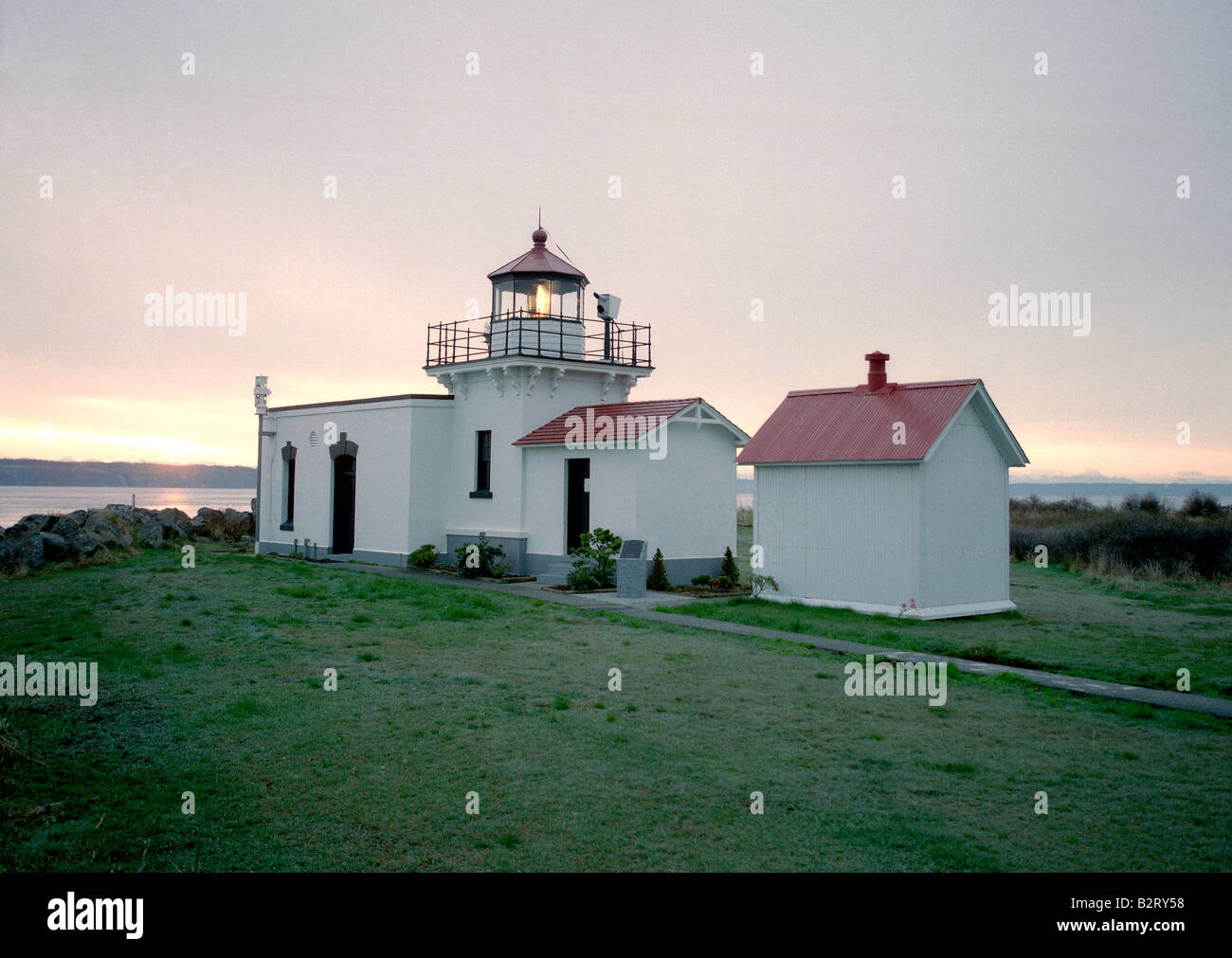 Punto n. Point Lighthouse Puget Sound Hainesville Kitsap Peninsula Seattle Washington Foto Stock
