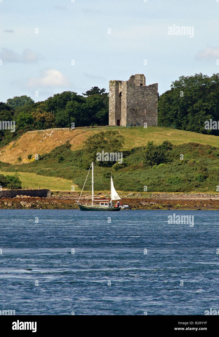 Audley Castello Strangford Lough Irlanda del Nord Foto Stock