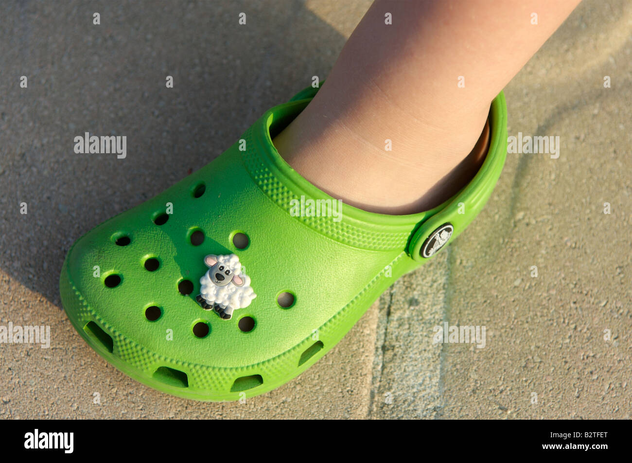 Un singolo Croc scarpa Foto Stock