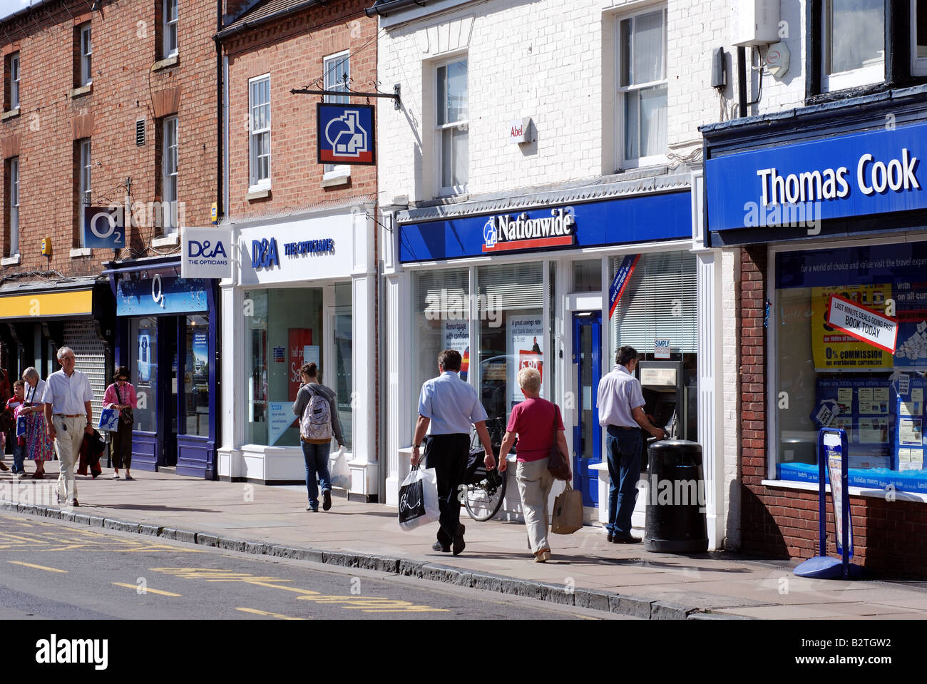 Ben noto High Street nomi in una Street, Stratford-upon-Avon, Warwickshire, Inghilterra, Regno Unito Foto Stock