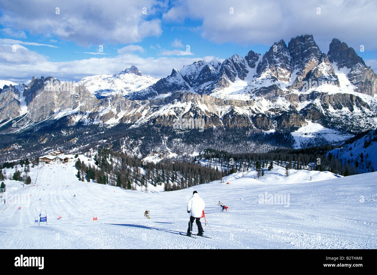 Skigebiet Faloria, Cortina D'Ampezzo, Dolomiten, Italien Foto Stock