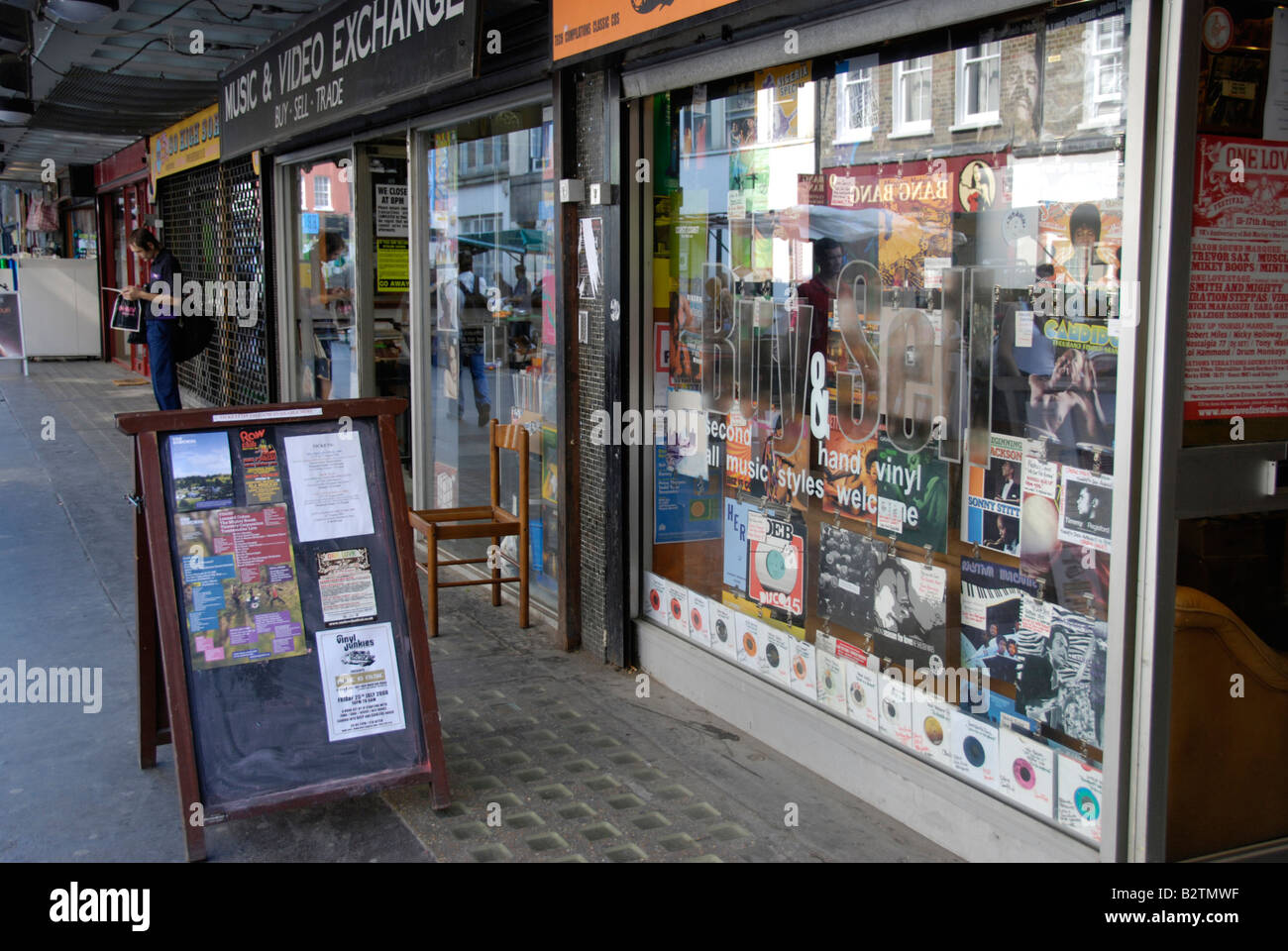 Registrare i negozi a Berwick Street Soho London Inghilterra England Foto Stock